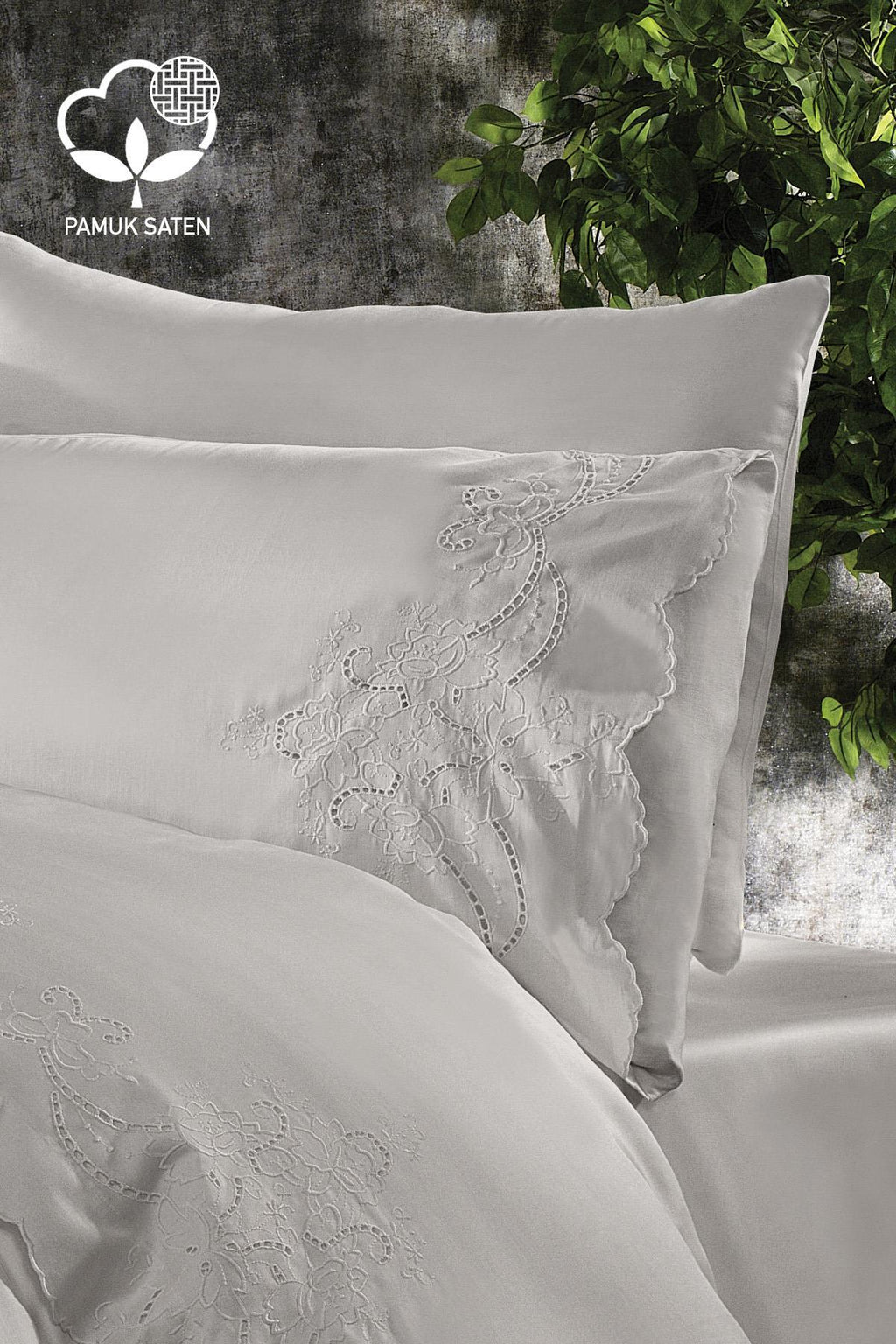 Hanedan İşlemeli Çift Kişilik 7 Parça Nevresim + Pike Set - Nazik Home - Yuvama Değer!