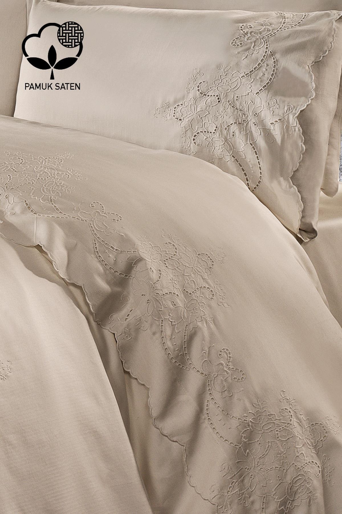 Hanedan İşlemeli King Size 7 Parça Nevresim + Pike Set