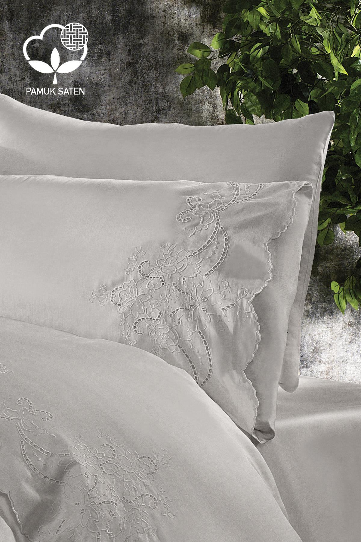 Hanedan İşlemeli Süper King Size 7 Parça Nevresim + Pike Set - Nazik Home - Yuvama Değer!