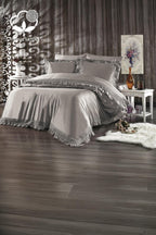 Helen Dantelli Organik Pamuk Saten Çift Kişilik Nevresim Takımı - Nazik Home - Yuvama Değer!