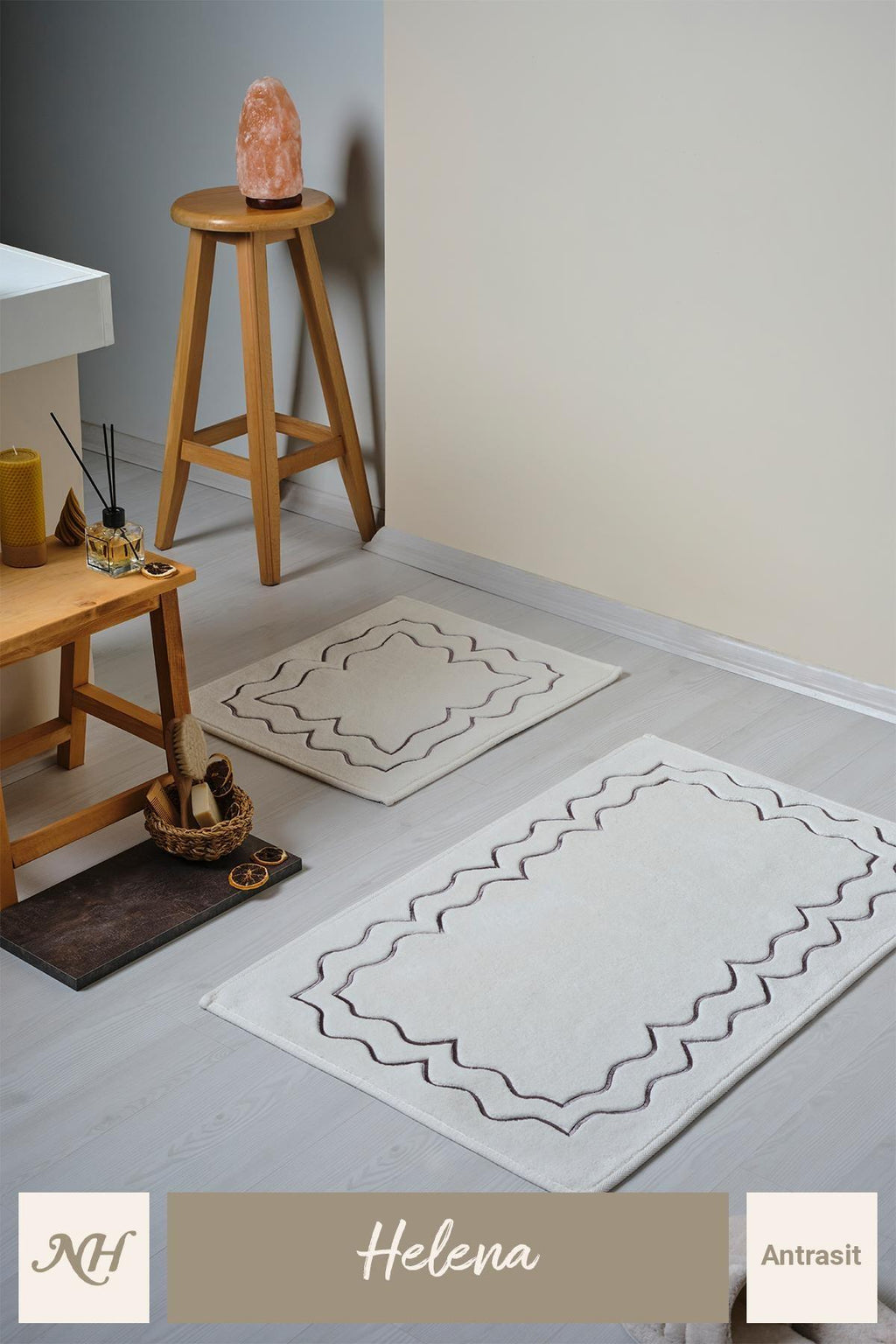 Helena Nakışlı 2'li Paspas Set (60 x 100 cm) - Nazik Home - Yuvama Değer!