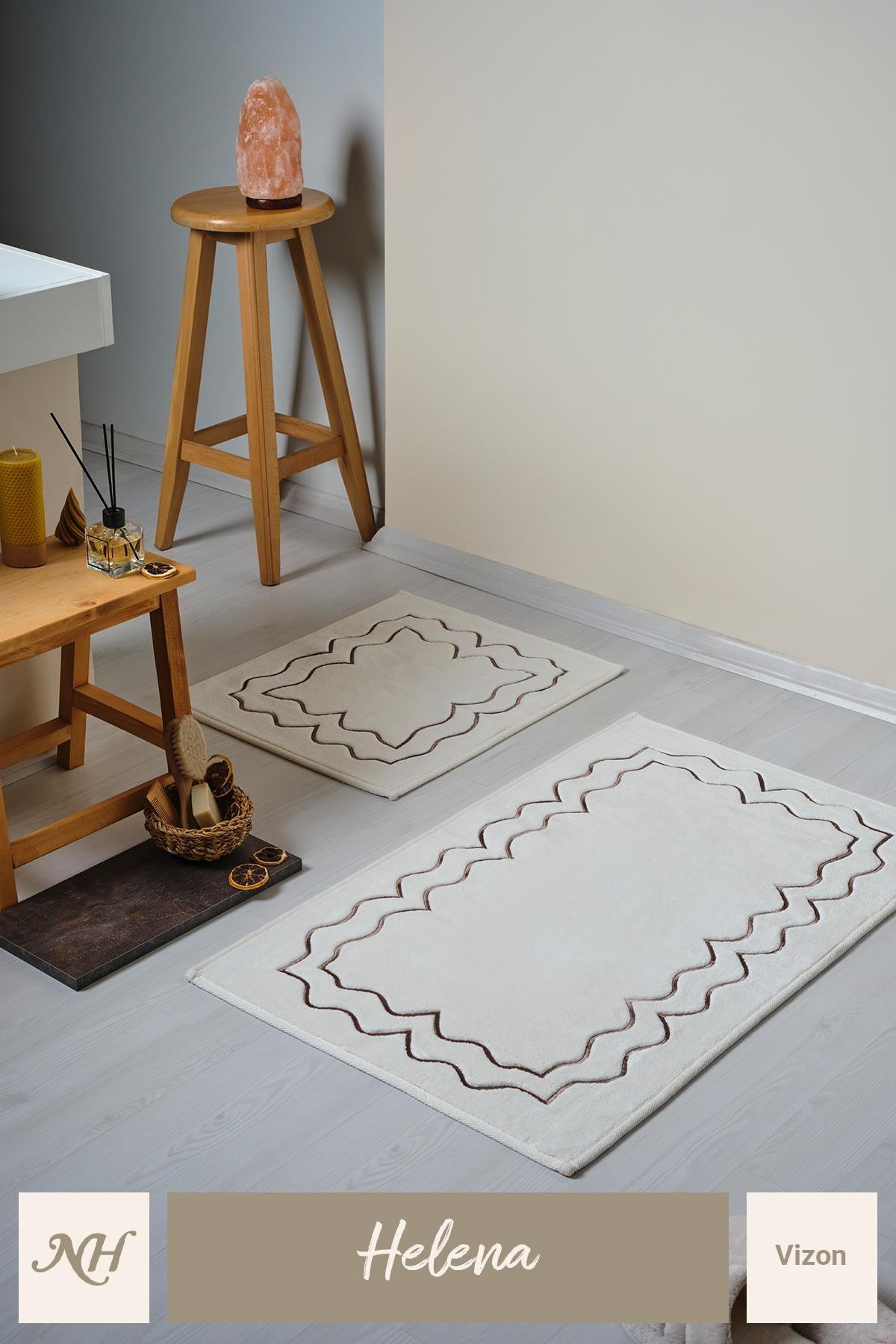 Helena Nakışlı 2'li Paspas Set (60 x 100 cm) - Nazik Home - Yuvama Değer!