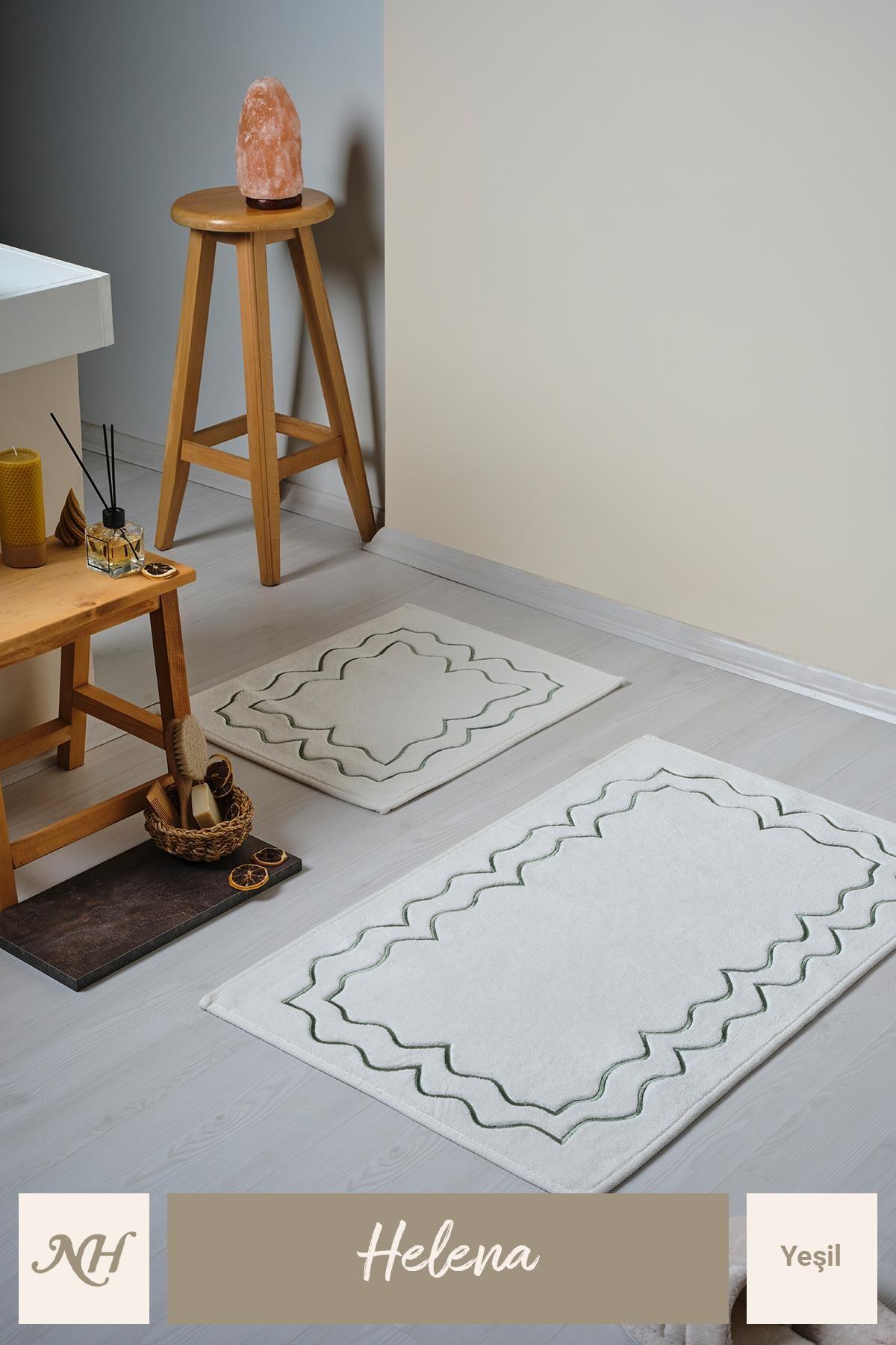 Helena Nakışlı 2'li Paspas Set (60 x 100 cm) - Nazik Home - Yuvama Değer!