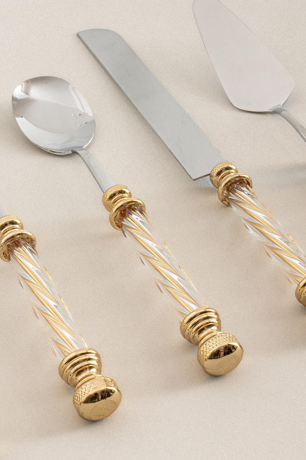 Crystal Altın Servis Seti (5 Parça) - Nazik Home - Yuvama Değer!