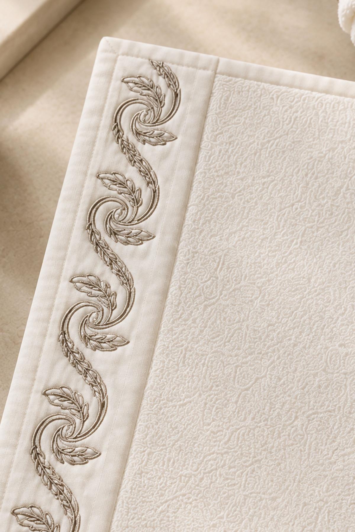 Latina Burgu Yaprak Nakışlı 2'li Paspas Set (60 x 100 cm)