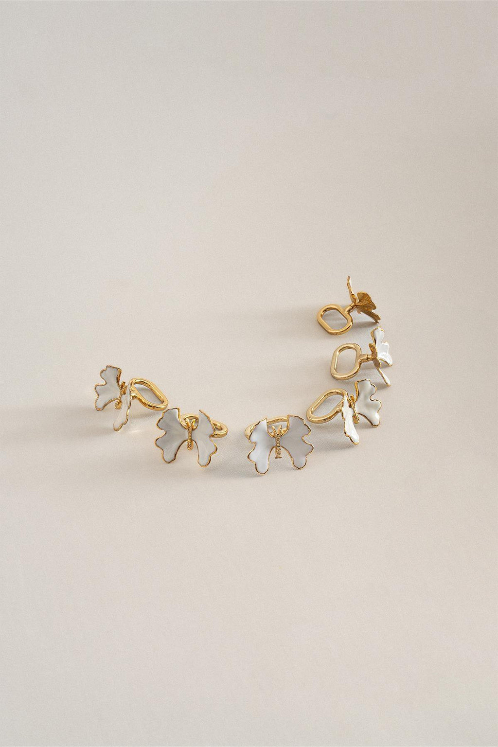 Laura Kelebek Detaylı Altın-Mine 6'lı Peçetelik - Nazik Home - Yuvama Değer!