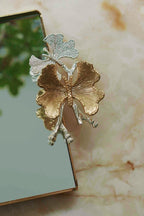 Laura Kelebek Kulplu Altın Büyük Tepsi (40 x 26 cm) - Nazik Home - Yuvama Değer!