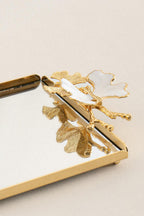 Laura Kelebek Kulplu Altın-Mine Küçük Tepsi (26 x 18 cm) - Nazik Home - Yuvama Değer!