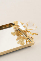 Laura Kelebek Kulplu Altın-Mine Mini Tepsi (22 x 15 cm) - Nazik Home - Yuvama Değer!