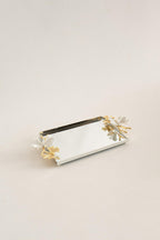 Laura Kelebek Kulplu Gümüş Küçük Tepsi (26 x 18 cm) - Nazik Home - Yuvama Değer!