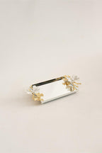 Laura Kelebek Kulplu Gümüş Mini Tepsi (22 x 15 cm) - Nazik Home - Yuvama Değer!