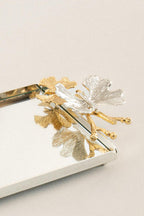 Laura Kelebek Kulplu Gümüş Mini Tepsi (22 x 15 cm) - Nazik Home - Yuvama Değer!