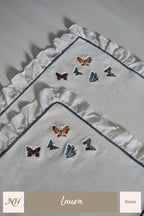 Laura Kelebek Nakışlı 2'li Paspas Set (60 x 100 cm) - Nazik Home - Yuvama Değer!