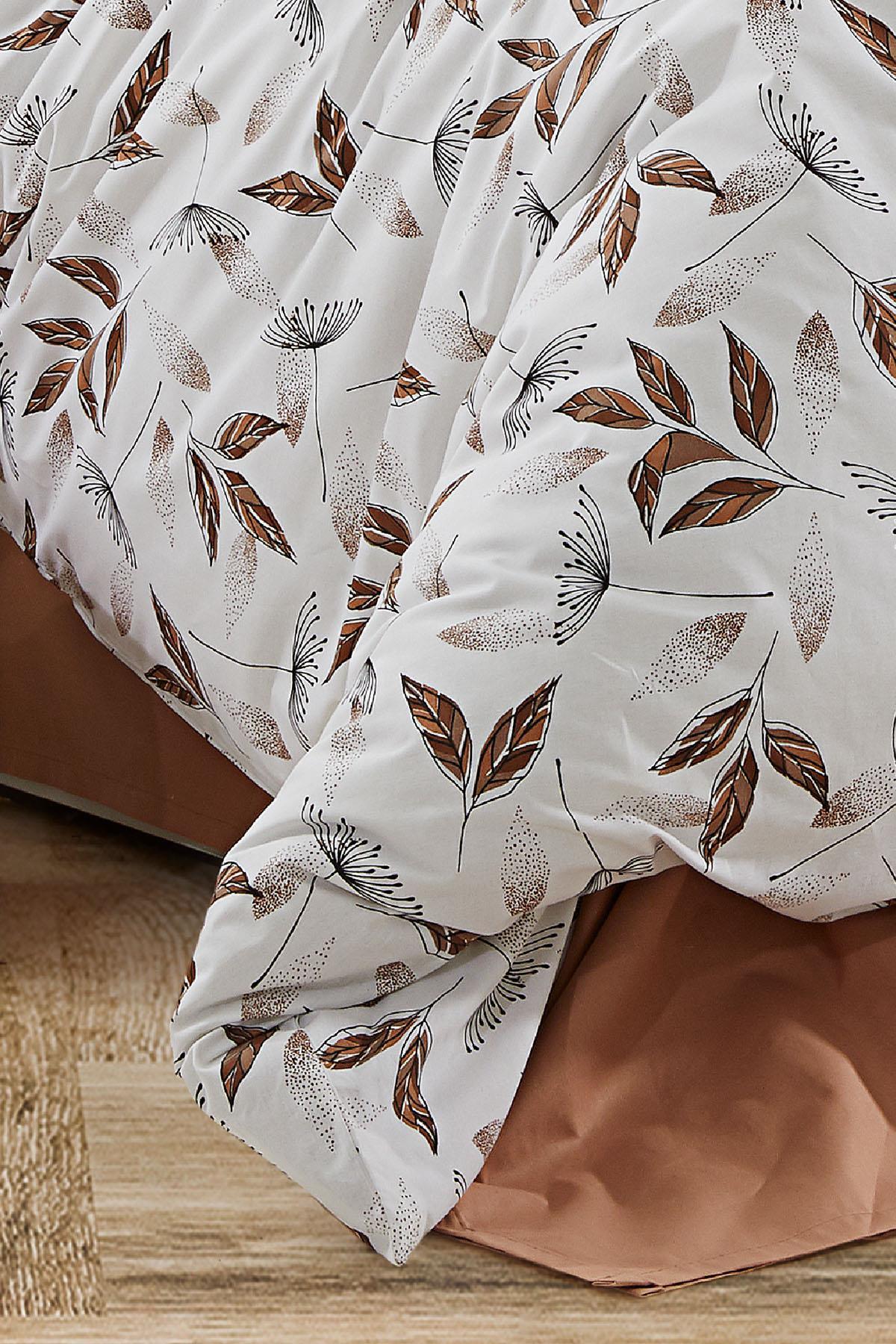 Leafy Yaprak Desenli %100 Pamuk Çift Kişilik 4 Parça Nevresim Takımı - Nazik Home - Yuvama Değer!