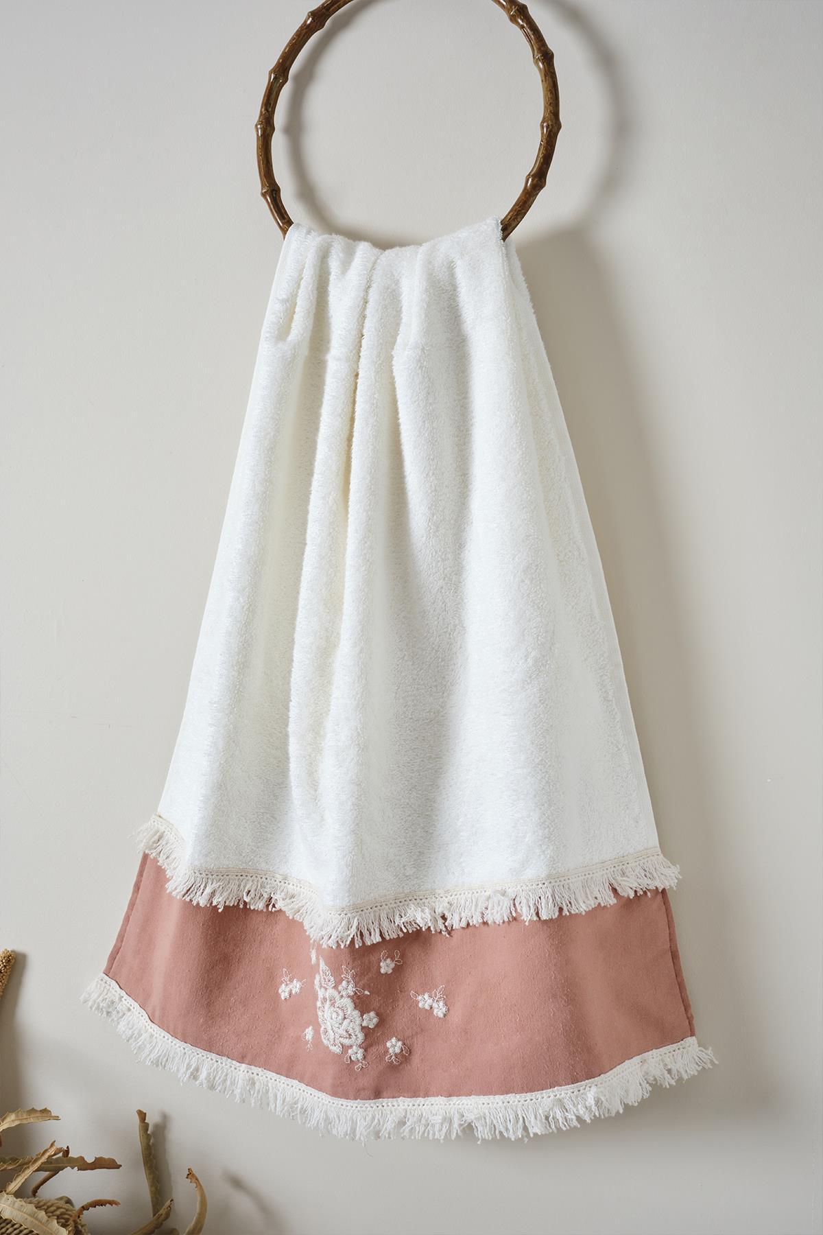 Linea Çiçek Desenli Havlu (30 x 50 cm) - Nazik Home - Yuvama Değer!