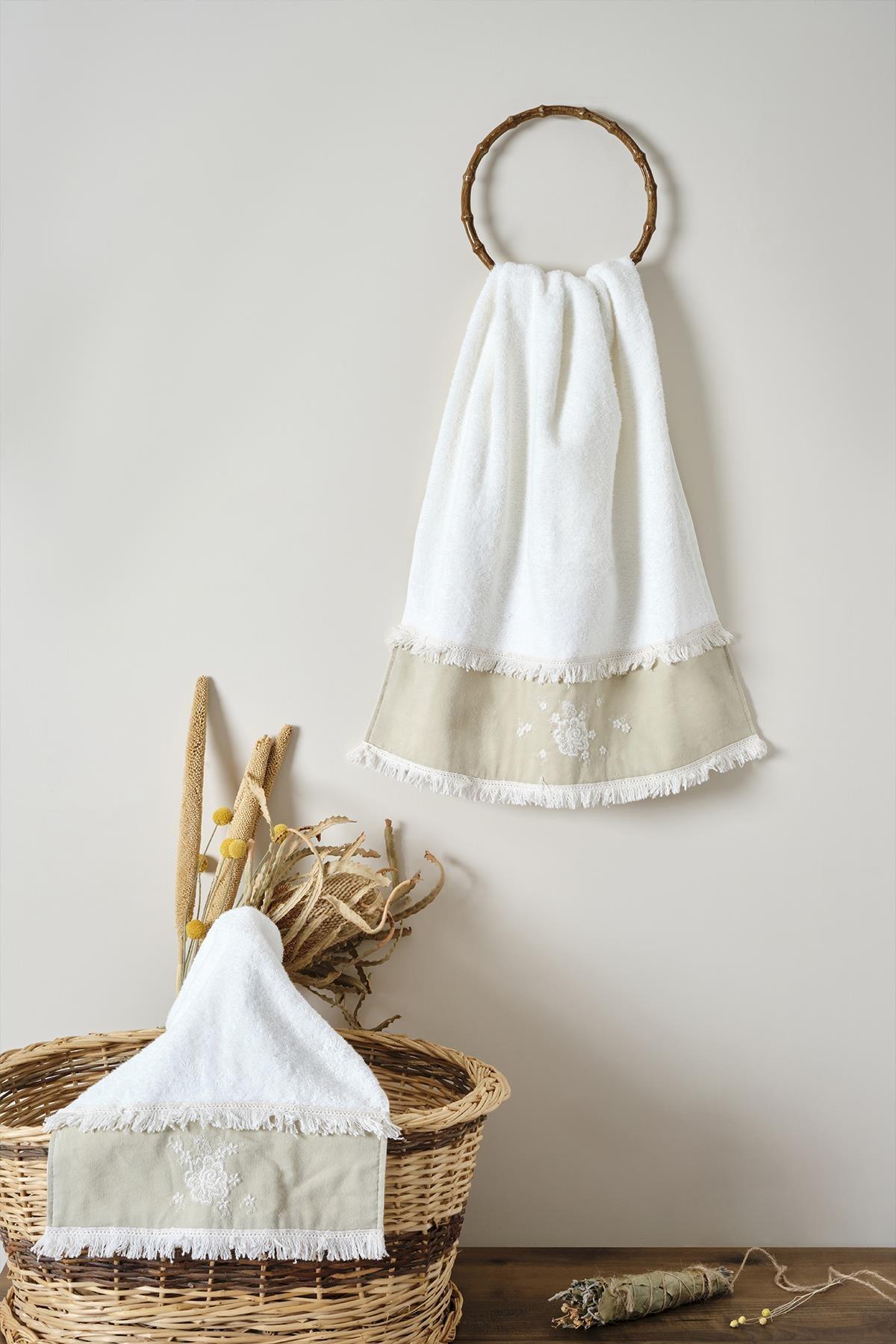 Linea Çiçek Desenli Havlu (30 x 50 cm) - Nazik Home - Yuvama Değer!