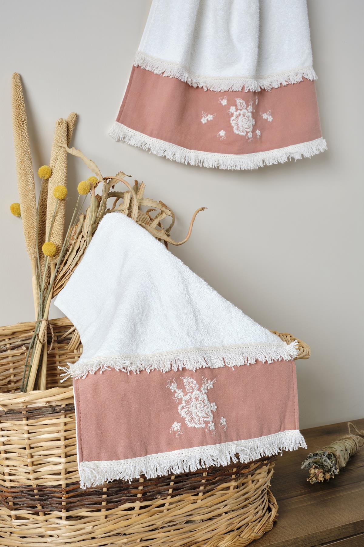 Linea Çiçek Desenli Havlu (50 x 90 cm) - Nazik Home - Yuvama Değer!