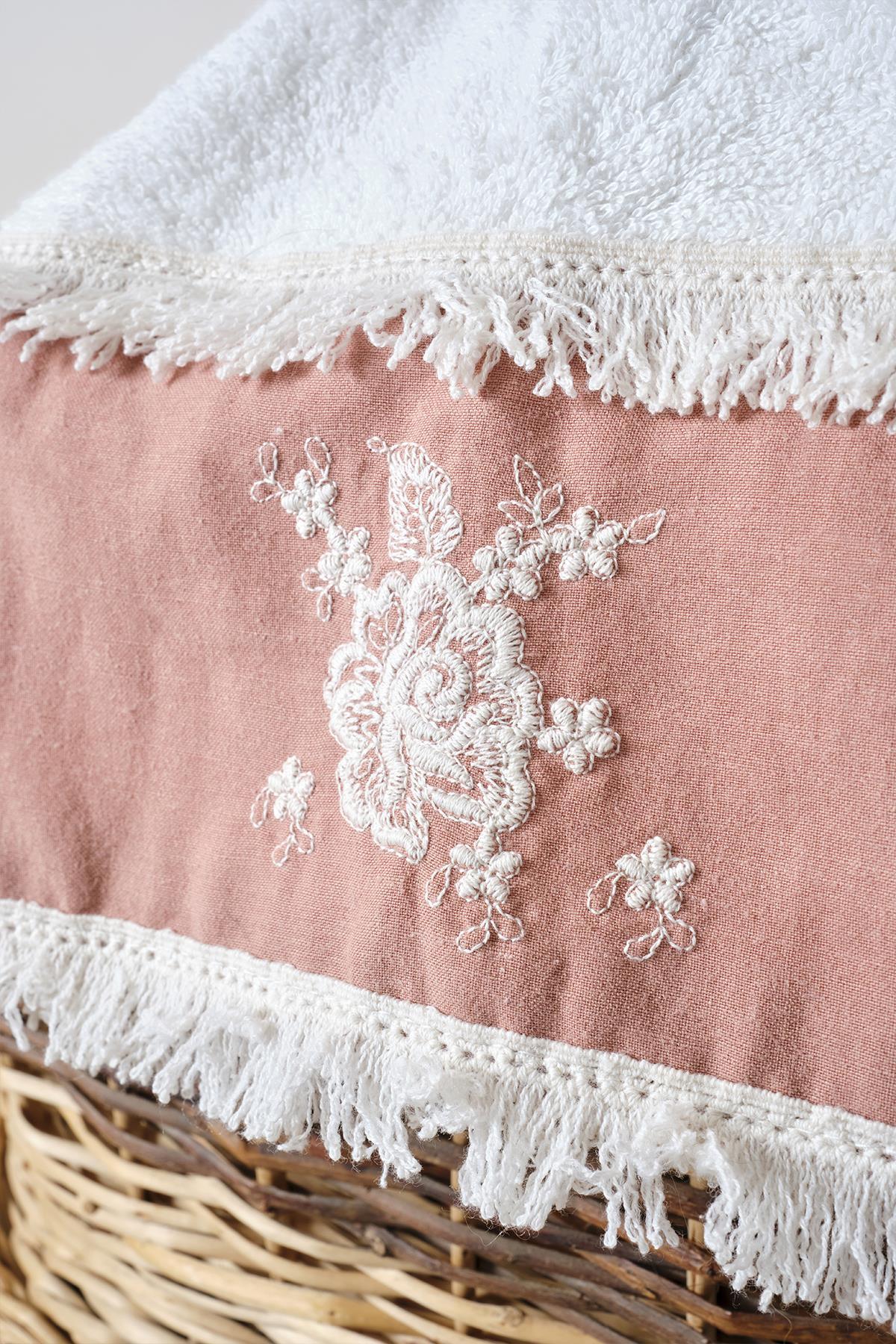 Linea Çiçek Desenli Havlu (50 x 90 cm) - Nazik Home - Yuvama Değer!