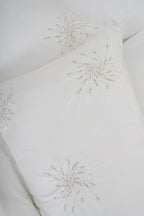 Lorient İncili Nakışlı Pamuk Saten Çift Kişilik 6 Parça Nevresim Takımı