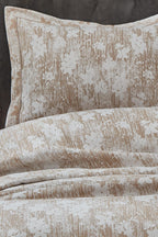 Lotus Çiçek Desenli Jakarlı Çift Kişilik Yatak Örtüsü - Nazik Home - Yuvama Değer!