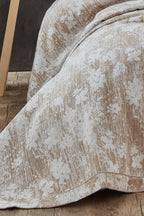 Lotus Çiçek Desenli Jakarlı Çift Kişilik Yatak Örtüsü - Nazik Home - Yuvama Değer!