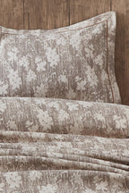 Lotus Çiçek Desenli Jakarlı Çift Kişilik Yatak Örtüsü - Nazik Home - Yuvama Değer!