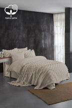 Lucas Pelüş Çift Kişilik 9 Parça Nevresim + Pike Set - Nazik Home - Yuvama Değer!