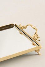 Mabel Zarif Kulplu Altın Küçük Tepsi (26 x 18 cm) - Nazik Home - Yuvama Değer!