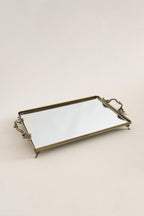 Mabel Zarif Kulplu Eskitme Büyük Tepsi (40 x 26 cm) - Nazik Home - Yuvama Değer!