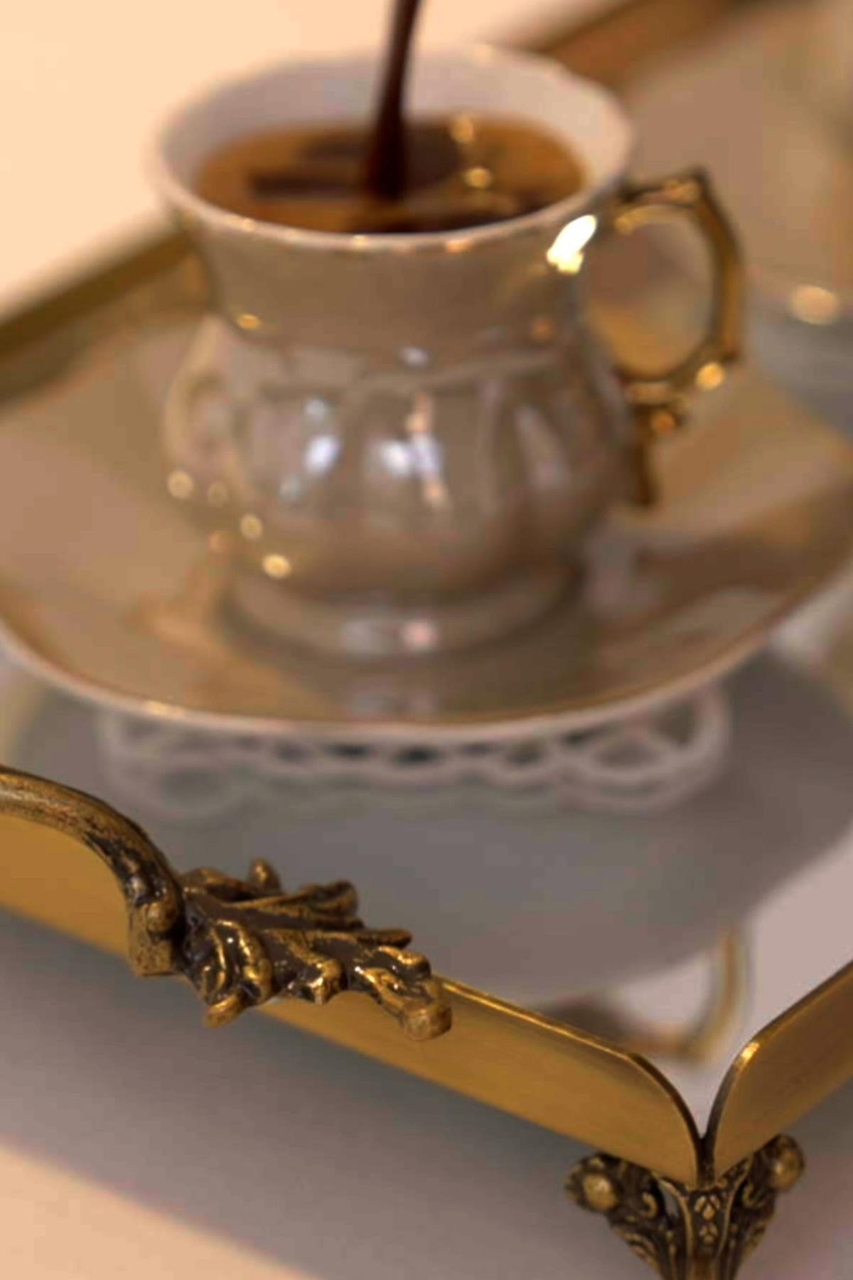 Mabel Zarif Kulplu Eskitme Mini Tepsi (25 x 15 cm) - Nazik Home - Yuvama Değer!