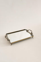 Mabel Zarif Kulplu Eskitme Orta Tepsi (32 x 22 cm) - Nazik Home - Yuvama Değer!