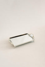 Mabel Zarif Kulplu Gümüş Küçük Tepsi (26 x 18 cm) - Nazik Home - Yuvama Değer!