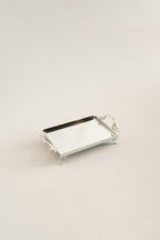 Mabel Zarif Kulplu Gümüş Mini Tepsi (25 x 15 cm) - Nazik Home - Yuvama Değer!