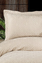 Malta Geometrik Desenli Jakarlı Çift Kişilik Yatak Örtüsü - Nazik Home - Yuvama Değer!