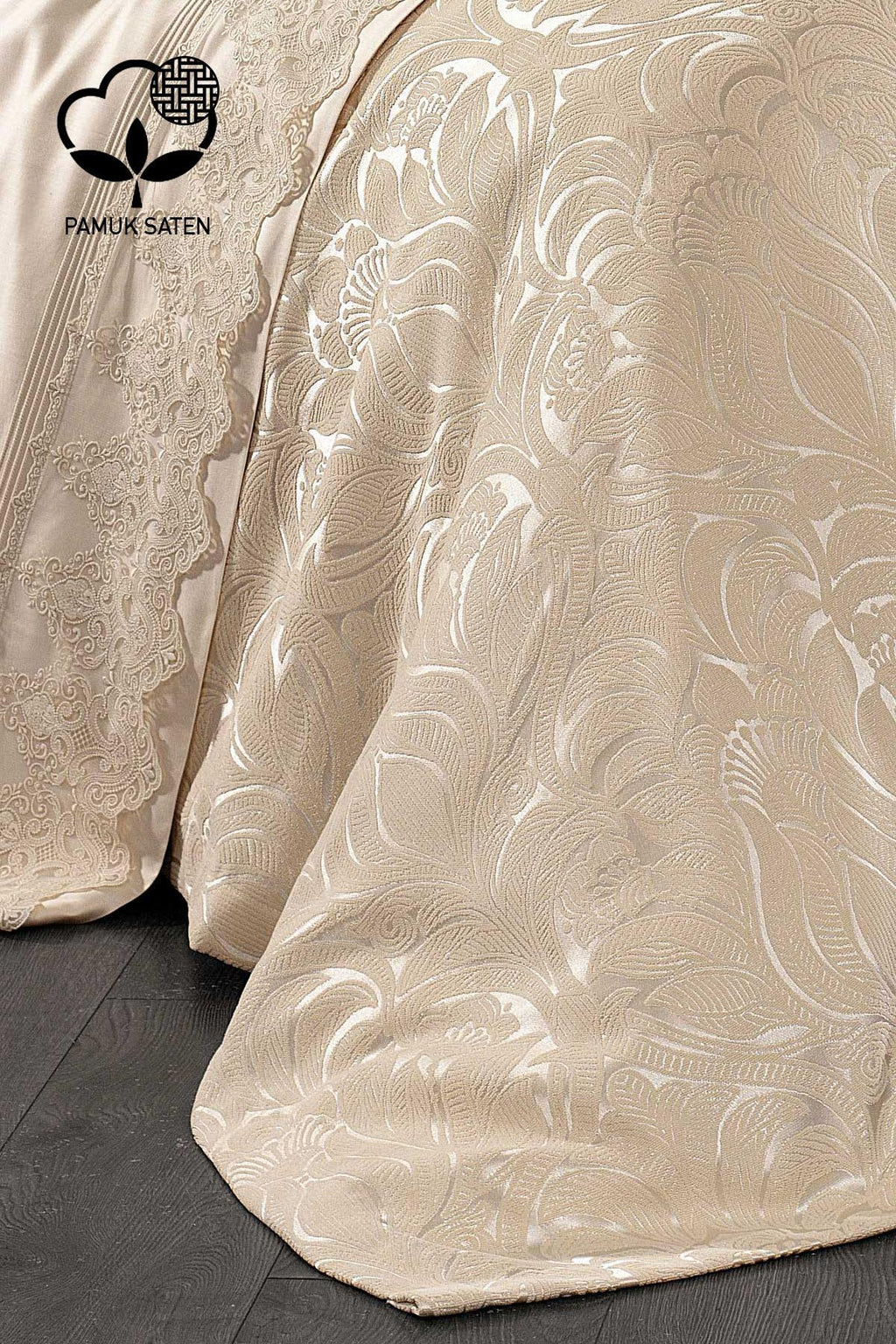 Marissa Güpürlü ve Jakarlı Pamuk Saten Pikeli Nevresim Takımı - Nazik Home - Yuvama Değer!