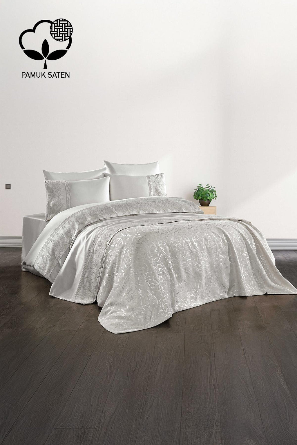 Marissa Güpürlü ve Jakarlı Pamuk Saten Pikeli Nevresim Takımı - Nazik Home - Yuvama Değer!