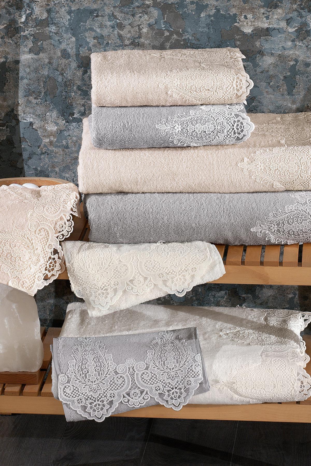 Marry Dantelli Banyo Havlusu (90 x 150 cm) - Nazik Home - Yuvama Değer!