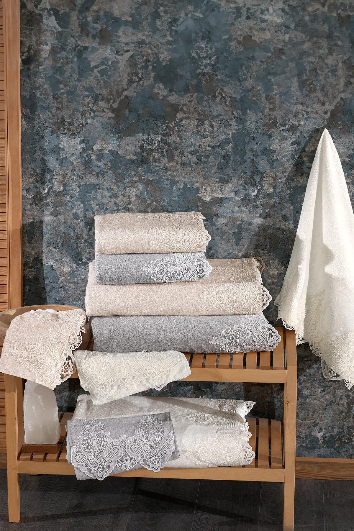 Marry Dantelli Banyo Havlusu (90 x 150 cm) - Nazik Home - Yuvama Değer!