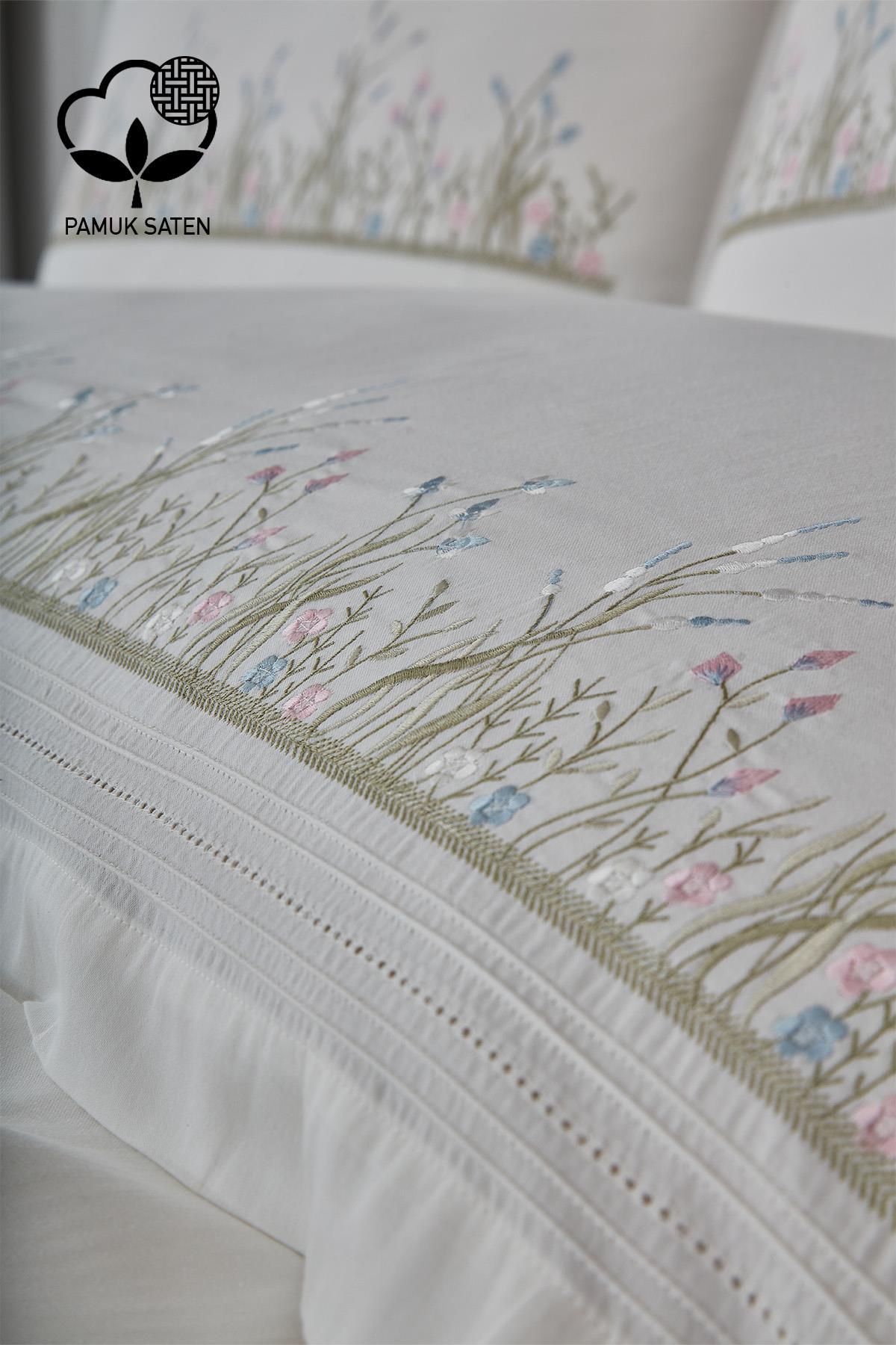 Masal İşlemeli Çift Kişilik 7 Parça Nevresim + Pike Set - Nazik Home - Yuvama Değer!
