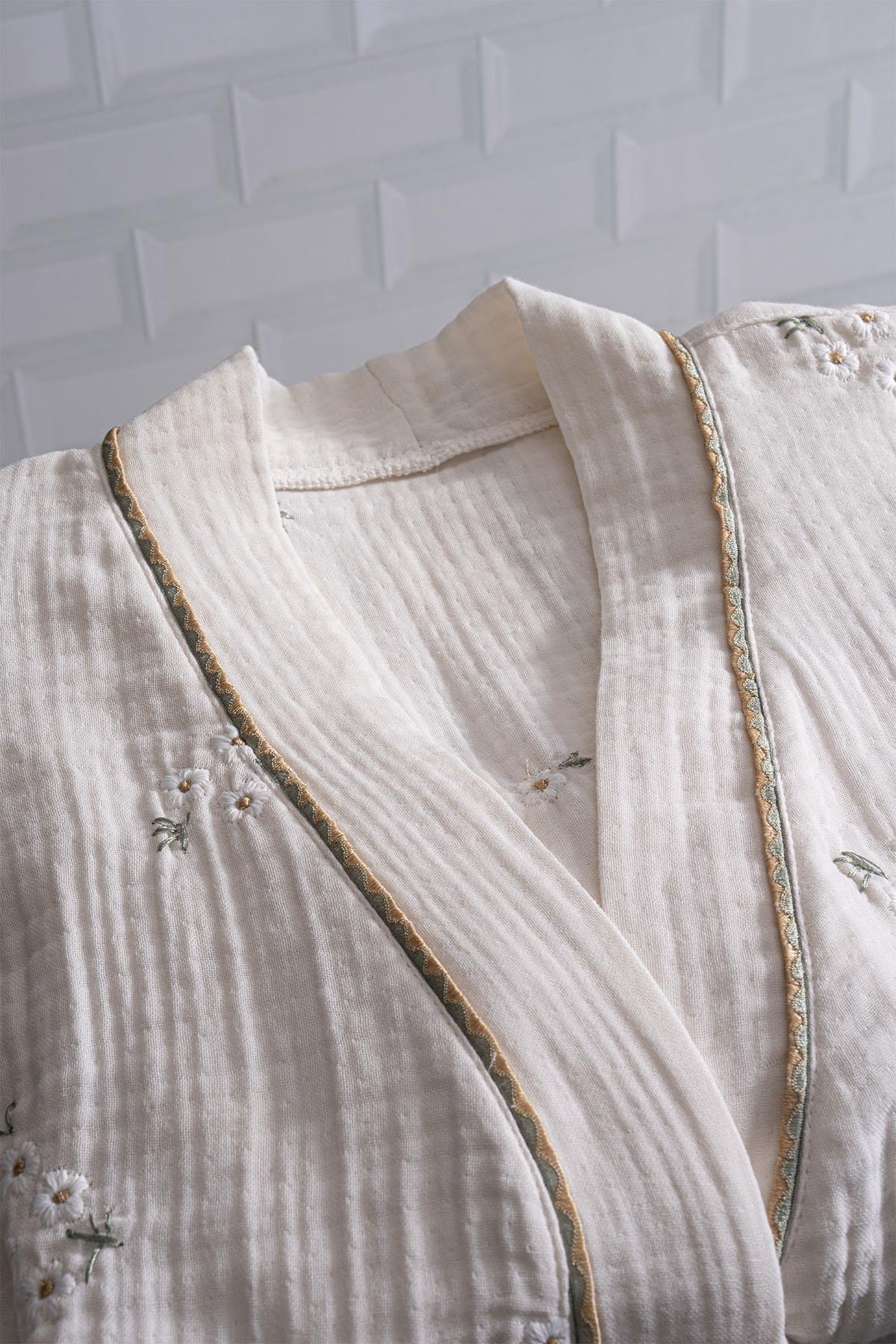 Nadia Kadın Müslin Pamuk Bornoz