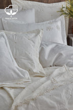 Nergiz Çiçek İşlemeli Çift Kişilik 9 Parça Nevresim + Pike Set - Nazik Home - Yuvama Değer!