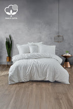 Nill İşlemeli Pamuk Saten Çift Kişilik 6 Parça Nevresim Takımı - Nazik Home - Yuvama Değer!