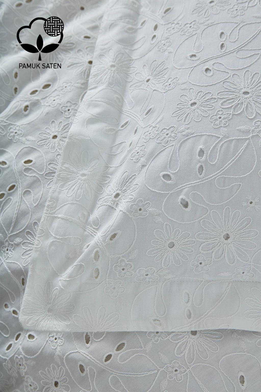 Nill İşlemeli Pamuk Saten Çift Kişilik 6 Parça Nevresim Takımı - Nazik Home - Yuvama Değer!