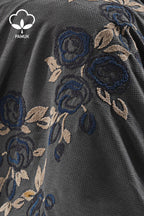 Oasis Çiçek Nakışlı Çift Kişilik 9 Parça Nevresim + Pike Set - Nazik Home - Yuvama Değer!