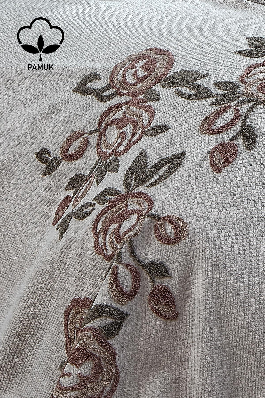 Oasis Çiçek Nakışlı Çift Kişilik 9 Parça Nevresim + Pike Set - Nazik Home - Yuvama Değer!