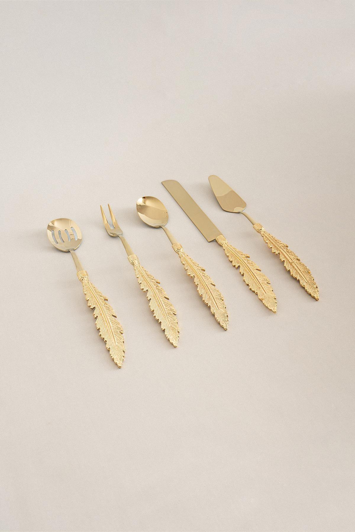 Plume Titanyum Servis Seti (5 Parça) - Nazik Home - Yuvama Değer!