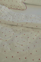 Tiamo %100 Pamuk Çift Kişilik Kalpli 4 Parça Nevresim Takımı