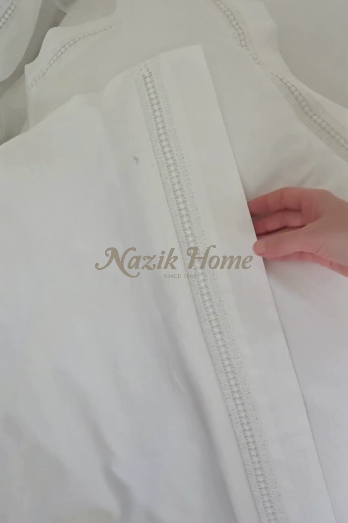 Sofia İşlemeli Pamuk Saten Süper King Size 6 Parça Nevresim Takımı