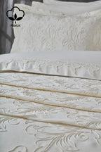 Ribera İşlemeli Çift Kişilik 9 Parça Nevresim + Pike Set - Nazik Home - Yuvama Değer!