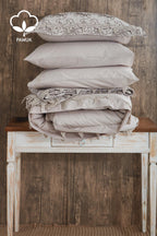 Ribera İşlemeli Çift Kişilik 9 Parça Nevresim + Pike Set - Nazik Home - Yuvama Değer!